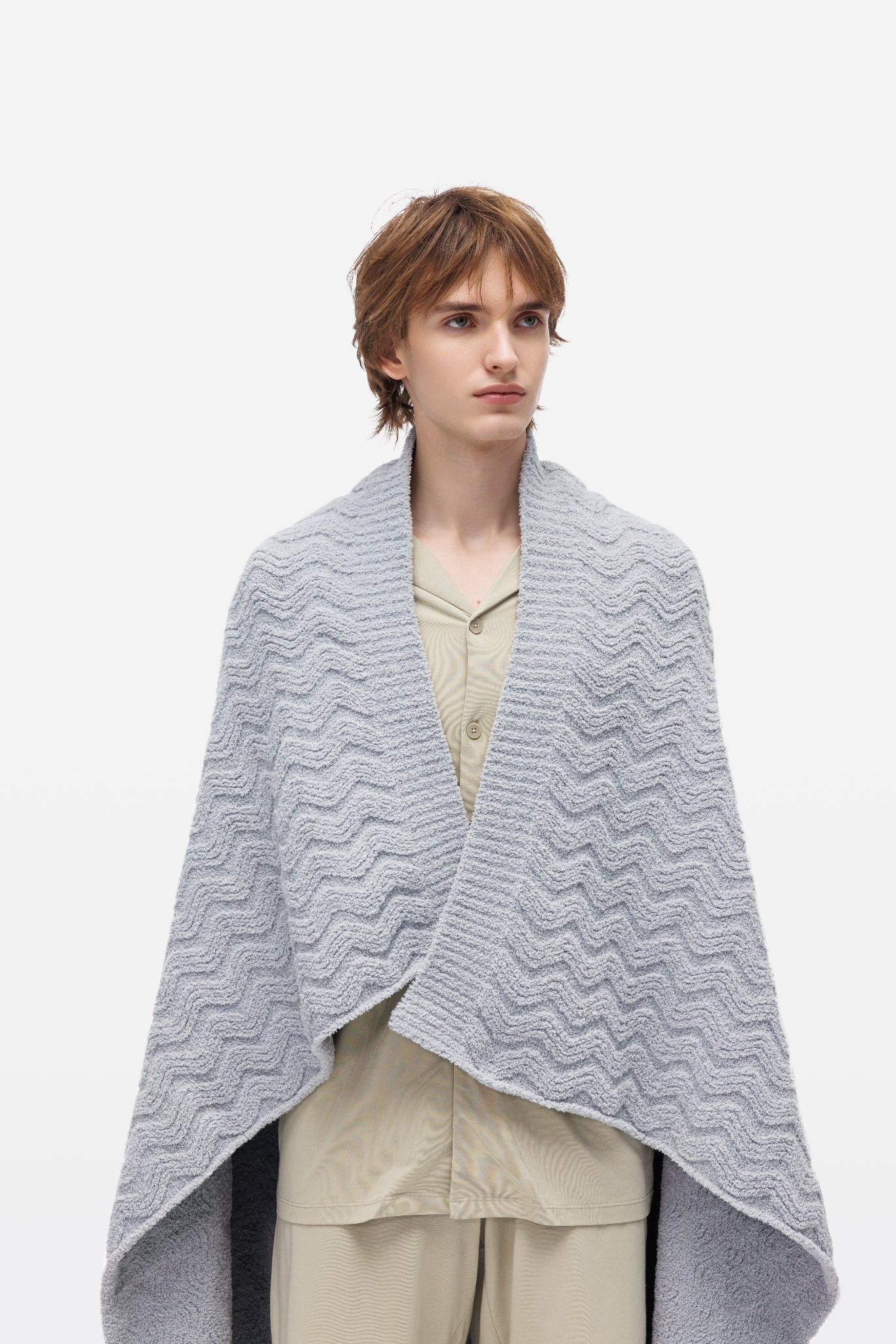 Grey Wavy Pattern Plush Throw Blanket - Throw - Touchofgod.co