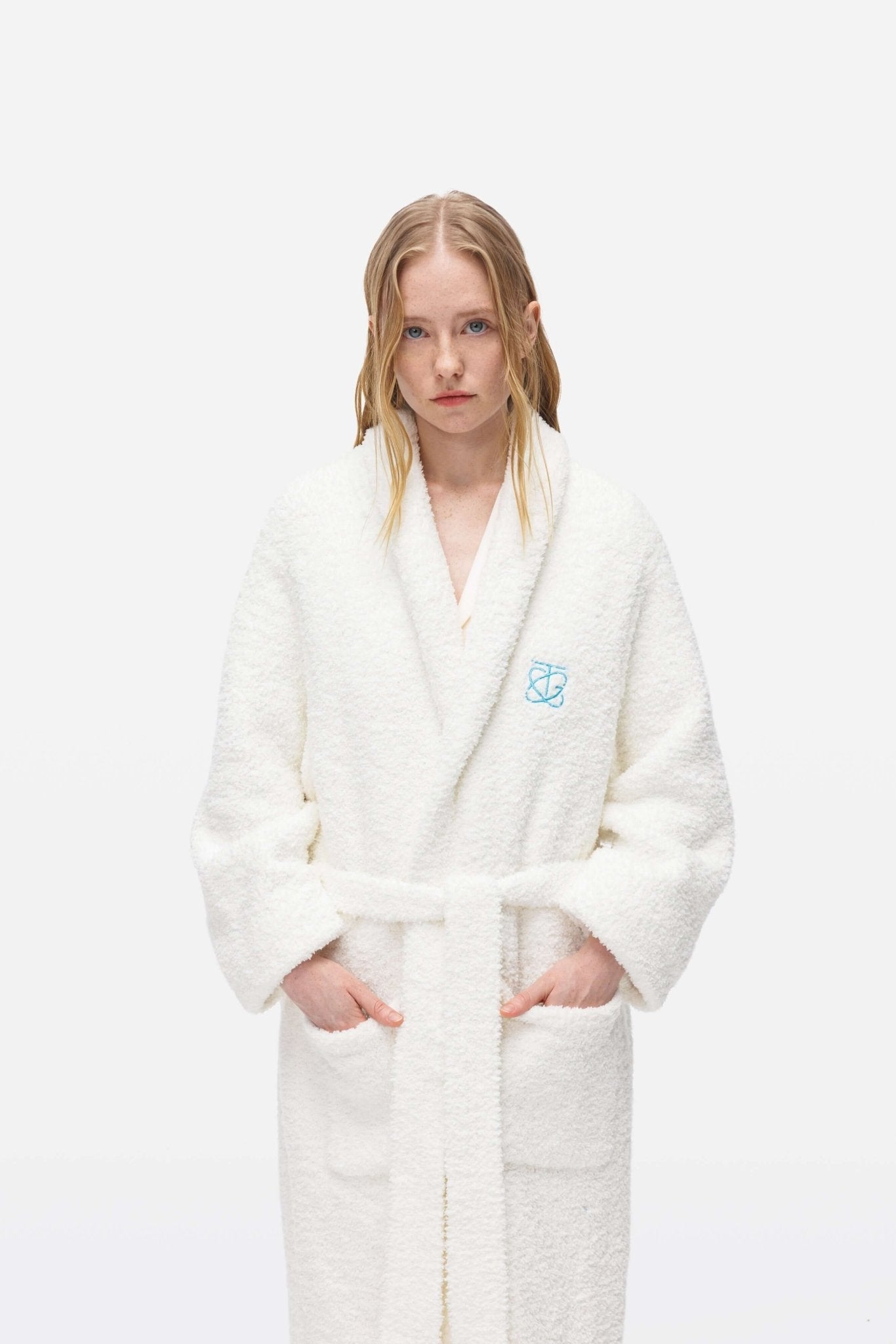 Creme Ultra Soft Classic Luxury Plush Bathrobe - Robe - Touchofgod.co